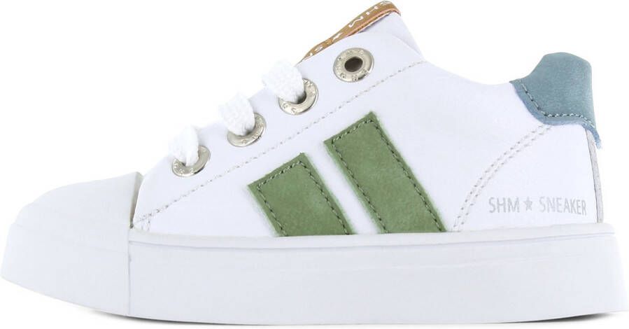 Shoesme Veterschoenen Meisjes jongens white green Leer