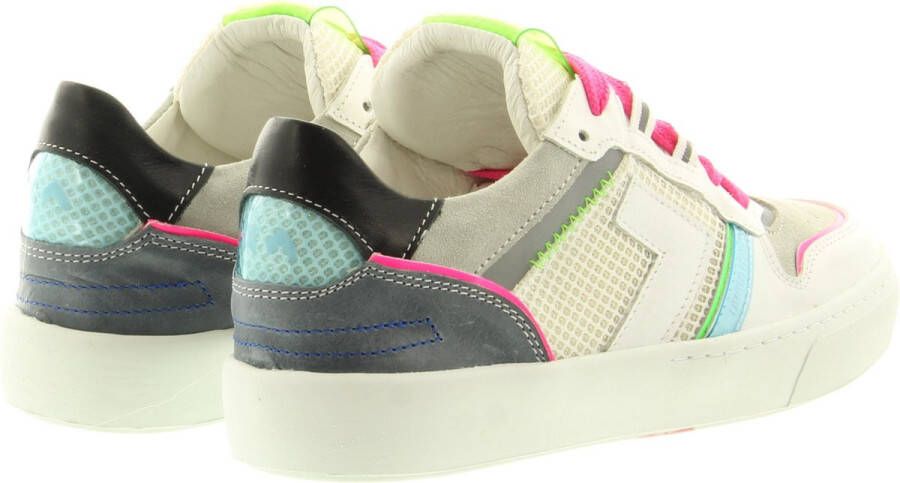 Shoesme White fucsia green veterschoen vu22108_a Kleur Wit)