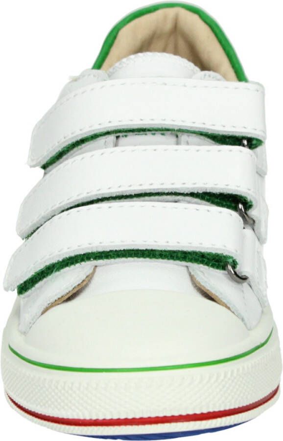 Shoesme witte sneakers met groene hiel