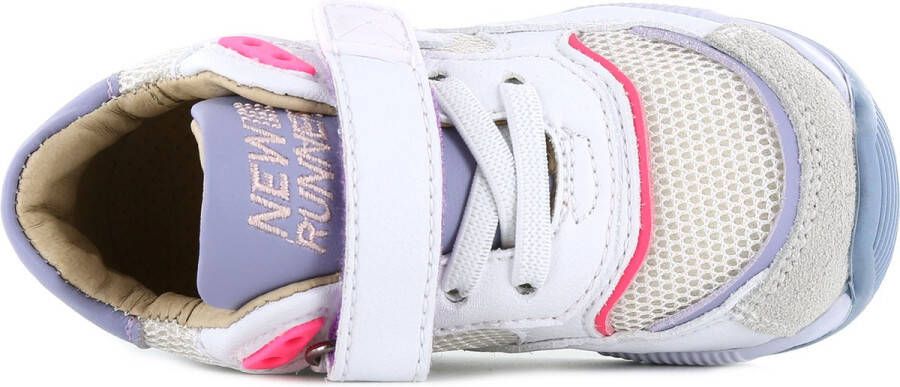 Shoesme witte sneakers met lila details