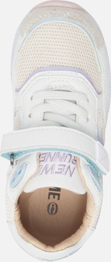 Shoesme witte sneakers met lila striping