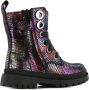 Shoesme zwarte bikerboots met allover multicolor print - Thumbnail 11