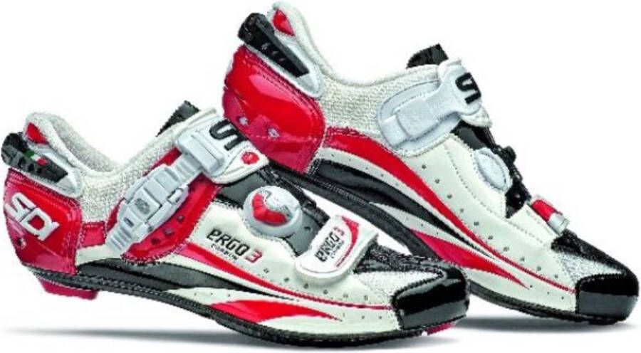 Sidi Ergo 3 Carbon Vernice racefietsschoen wit zwart rood