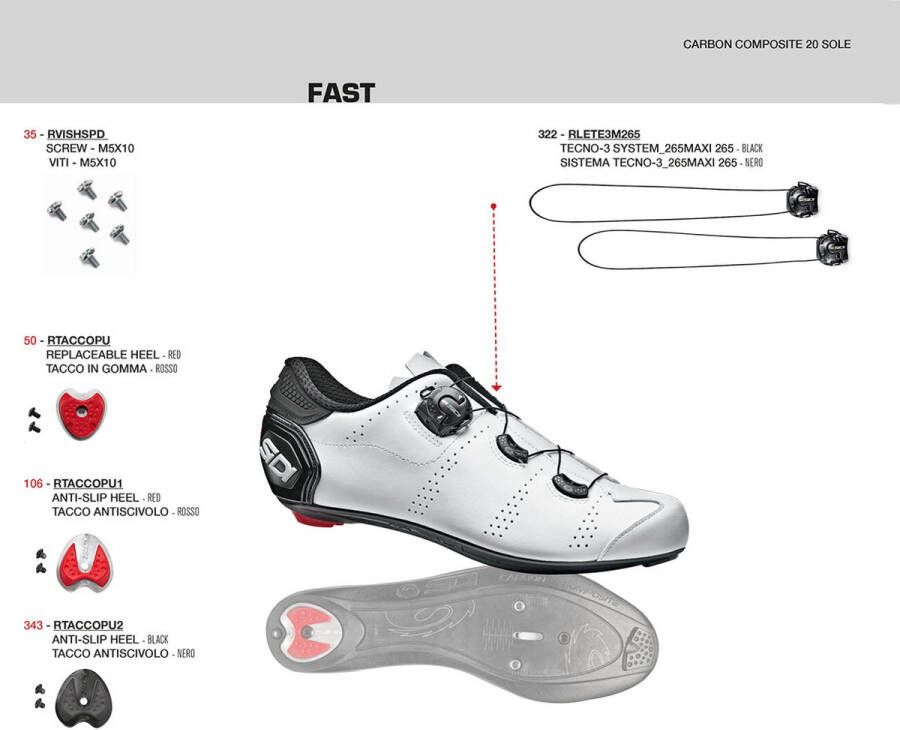 Sidi Fast Fietsschoenen Mannen wit zwart