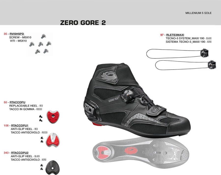 Sidi Fietsschoenen Race Unisex Zwart Zero Gore 2 Black Black