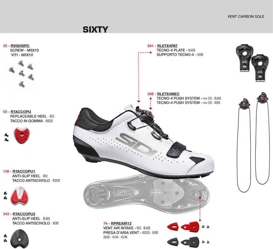 Sidi Sixty Racefiets Schoenen Rood Zwart Man