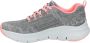 Skechers Arch Fit Comfy Wave 149414-GYPK Vrouwen Grijs Sneakers - Thumbnail 9