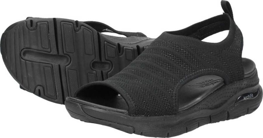 Skechers Arch Fit Platte Sandalen voor Dames Zwart Dames - Foto 7