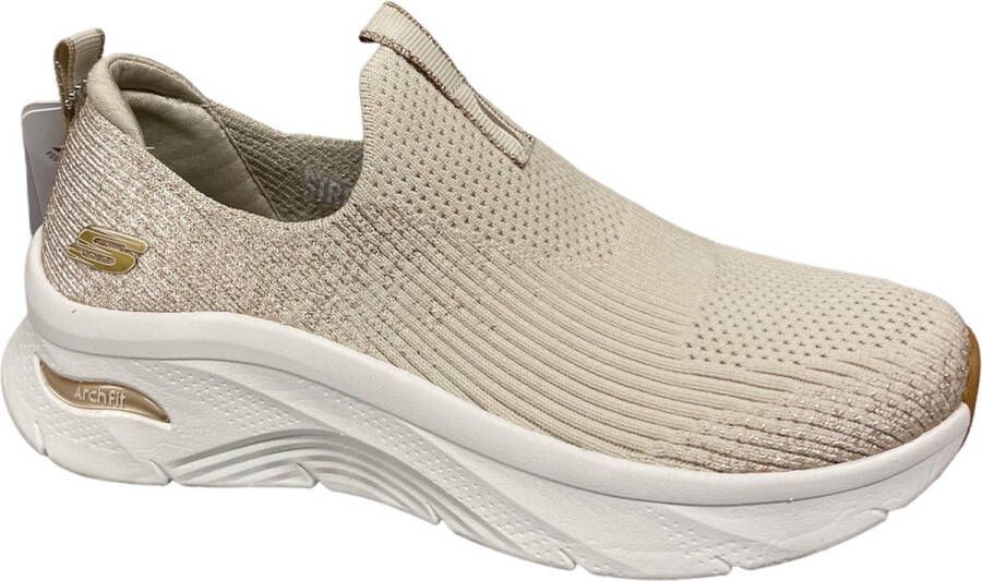 Skechers Arch Fit D'Lux Glimmer Dust Dames Instappers Beige