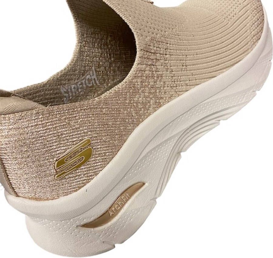 Skechers Arch Fit D'Lux Glimmer Dust Dames Instappers Beige