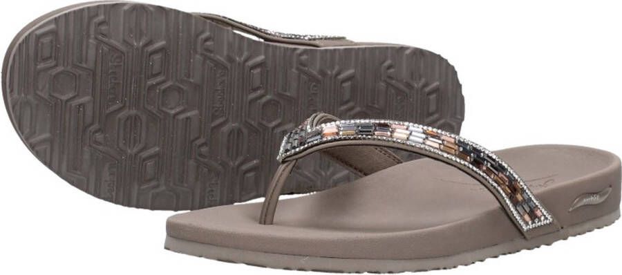 Skechers Arch Fit Meditation Glam Gal VEGAN Slipper Dames Taupe - Foto 5