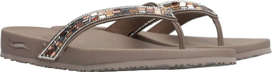 Skechers Arch Fit Meditation Glam Gal VEGAN Slipper Dames Taupe - Foto 15