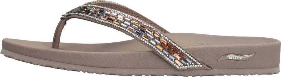 Skechers Arch Fit Meditation Glam Gal VEGAN Slipper Dames Taupe - Foto 13