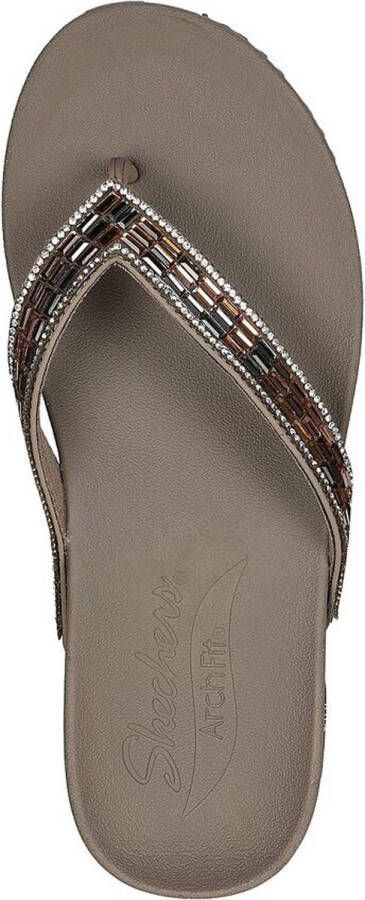 Skechers Arch Fit Meditation Glam Gal VEGAN Slipper Dames Taupe - Foto 6