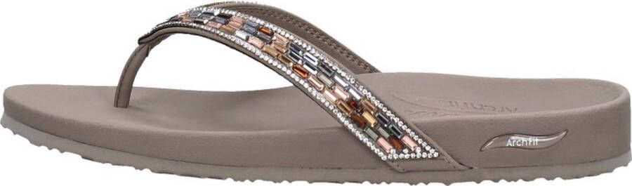 Skechers Arch Fit Meditation Glam Gal VEGAN Slipper Dames Taupe - Foto 11
