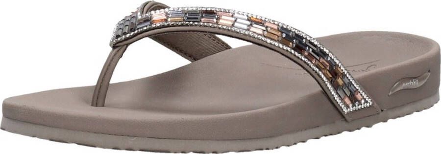 Skechers Arch Fit Meditation Glam Gal VEGAN Slipper Dames Taupe - Foto 9