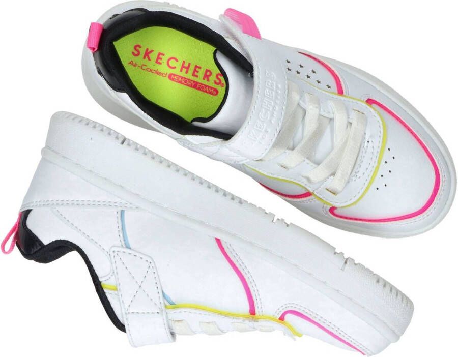 Skechers Court Squad Color Remix Sneaker Meisjes Wit multi