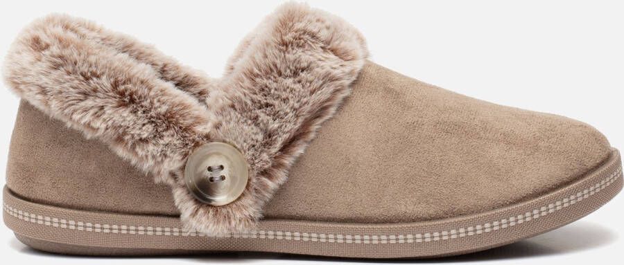 Skechers Cozy Campfire gevoerde dames pantoffels Beige Extra comfort Memory Foam