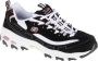 Skechers D'Lites Devoted Fan 13154-BKRG Vrouwen Zwart Sneakers Sportschoenen - Thumbnail 12