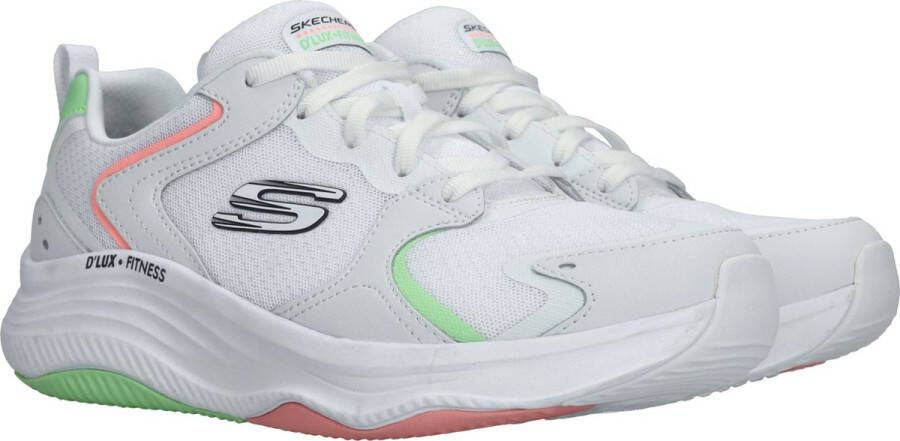 Skechers D'Lux Fitness Sneaker Vrouwen Wit groen roze