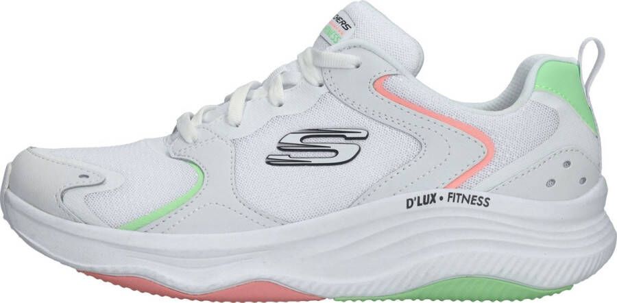 Skechers D'Lux Fitness Sneaker Vrouwen Wit groen roze