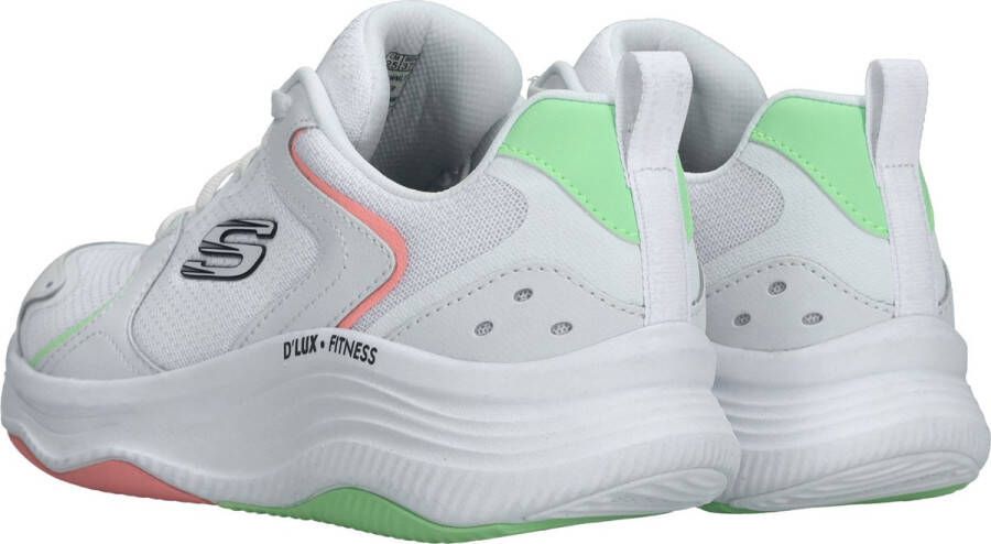 Skechers D'Lux Fitness Sneaker Vrouwen Wit groen roze