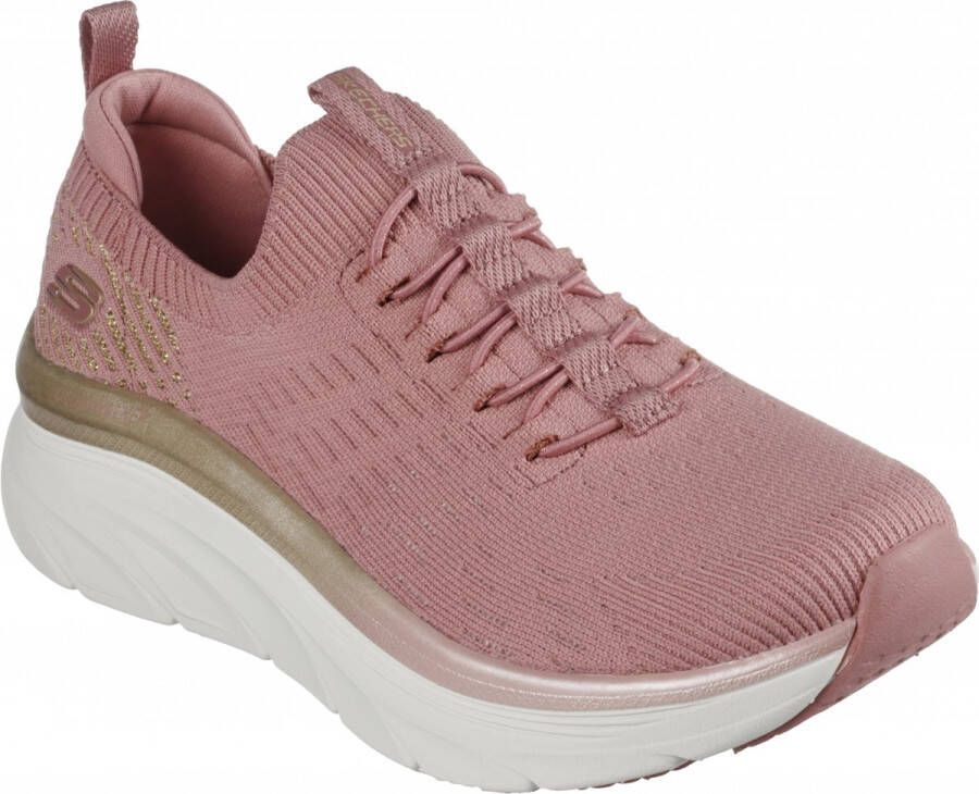 Skechers D.lux Walker Slip-On Memory Foam Sneakers Roze Dames