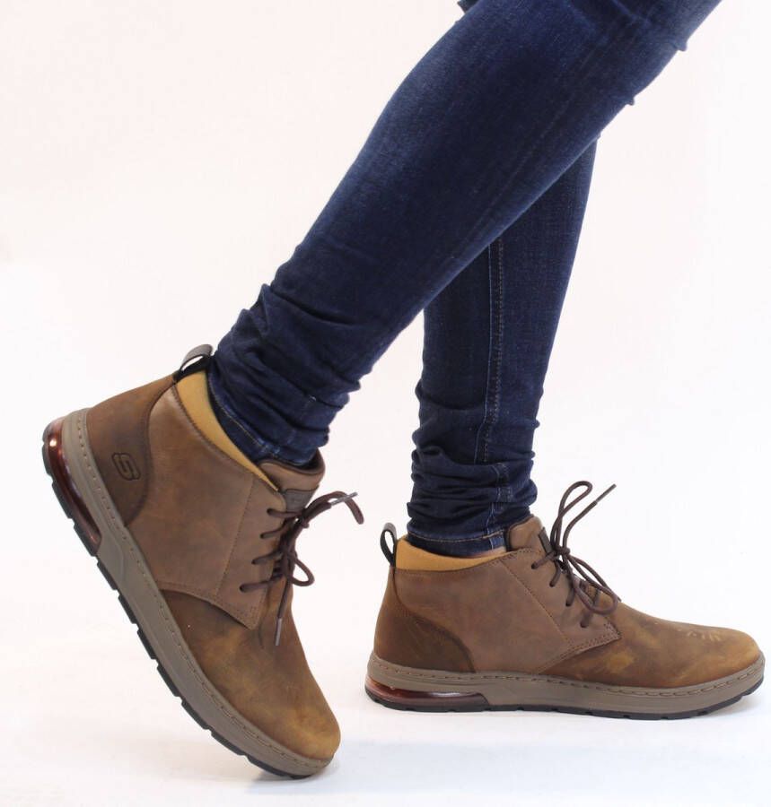 Skechers Bruine herenschoenen met veters en Aircooled Memoryfoam Bruin Heren - Foto 12