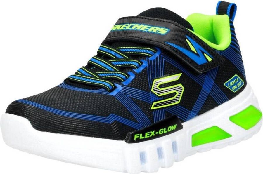 Skechers Flex-Glow Jongens Sneakers Black Blue Lime