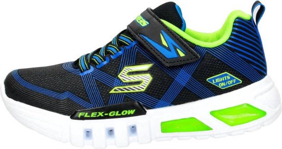 Skechers Flex-Glow Jongens Sneakers Black Blue Lime