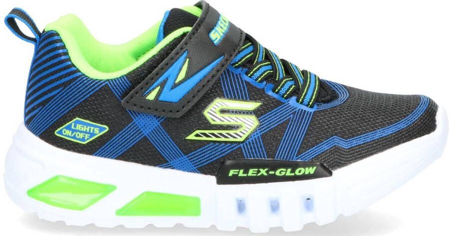 Skechers Flex-Glow Jongens Sneakers Black Blue Lime