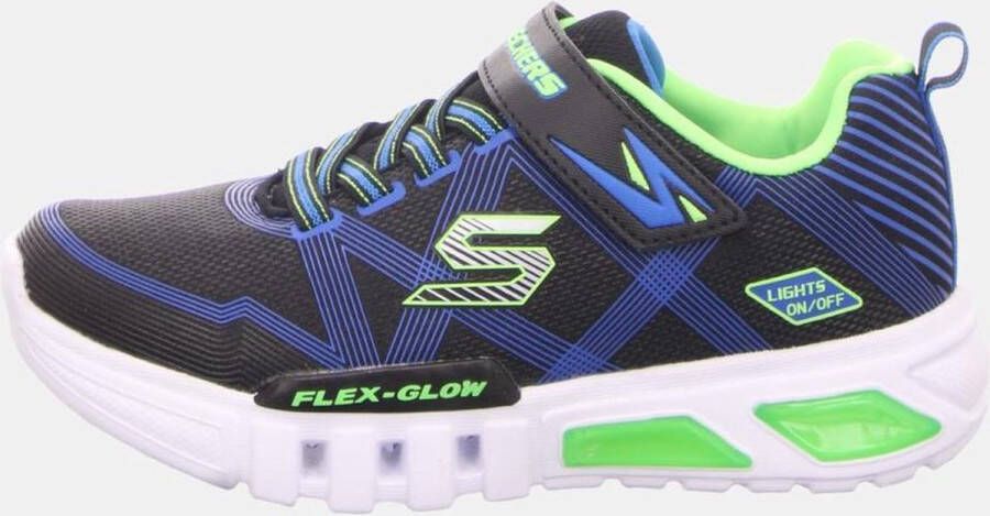 Skechers Flex-Glow Jongens Sneakers Black Blue Lime