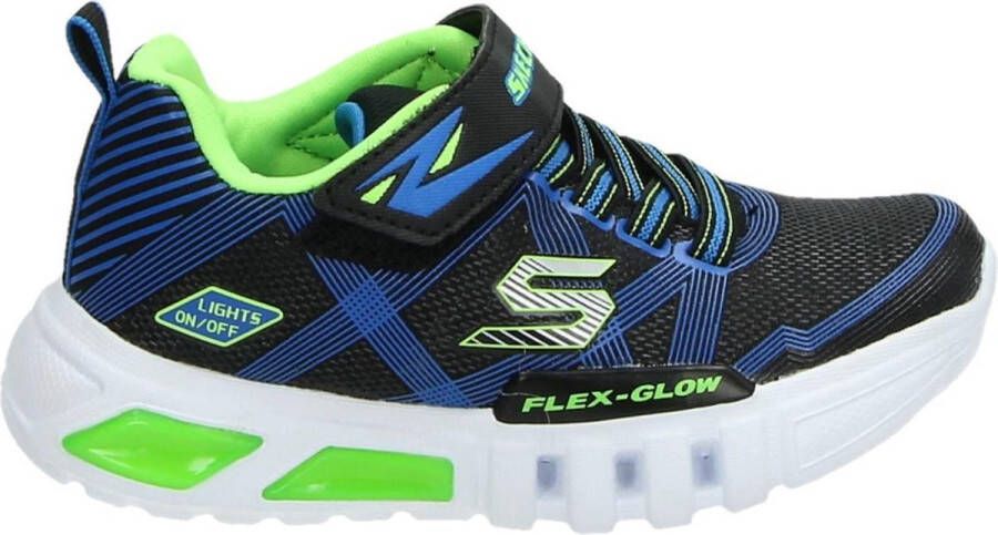 Skechers Flex-Glow Jongens Sneakers Black Blue Lime