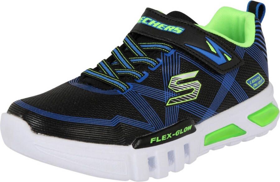 Skechers Flex-Glow Jongens Sneakers Black Blue Lime