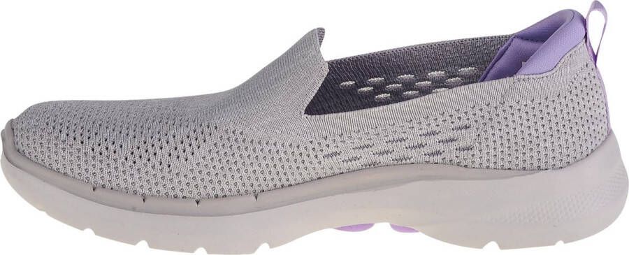 Skechers Go Walk 6 Valerie 124532-GYLV Vrouwen Grijs Sneakers Sportschoenen