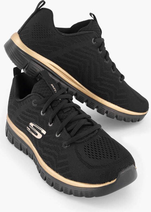 Skechers Graceful Get Connected Dames Sneakers Zwart