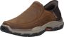 Skechers Bruin Leren Textiel Instapper met Comfortabel Voetbed Brown Heren - Thumbnail 10