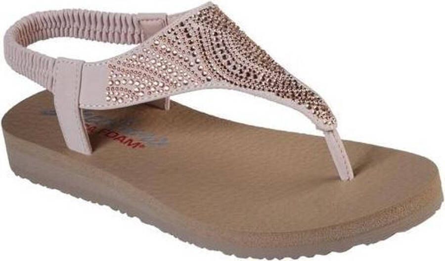 Skechers Meditation New Moon Sandalen Plat roze