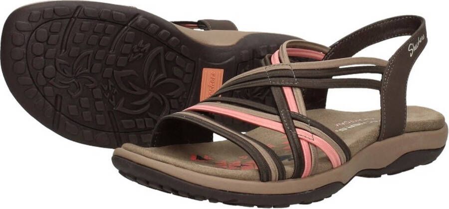 Skechers Reggae Slim Sandalen bruin Textiel Dames