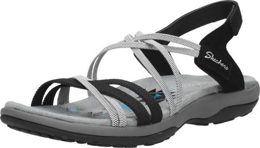 Skechers Reggae Slim-Takes Two Dames Sandalen Black Charcoal