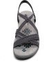 Skechers Reggae Slim Turn It Up Dames Sandalen Zwart Wit - Thumbnail 4