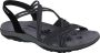 Skechers Reggae Slim Turn It Up Dames Sandalen Zwart Wit - Thumbnail 9