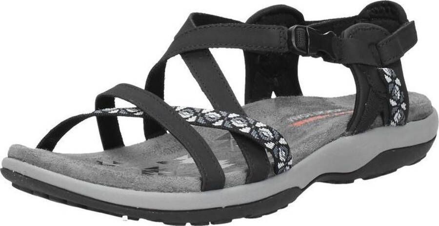 Skechers Reggae Slim Vacay Sandalen Plat zwart