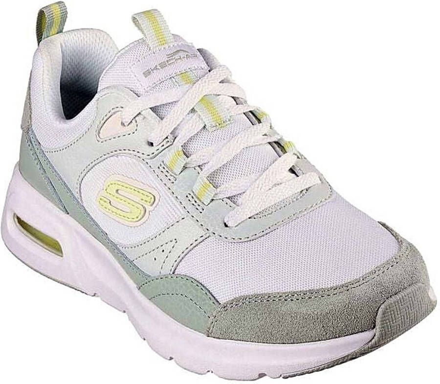 Skechers Skech Air Court Wit Groen Wandelsneakers Dames