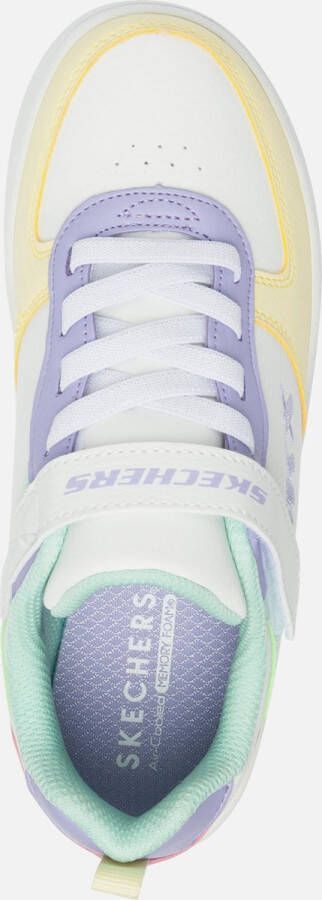 Skechers Sport Court 92 Meisjes Sneakers Wit Multicolour