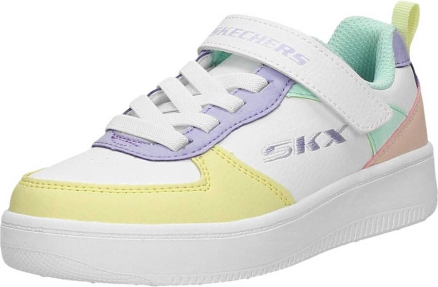 Skechers Sport Court 92 Meisjes Sneakers Wit Multicolour