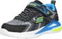 Skechers S Lights Tri-namics Klittenband Sneaker Jongens Zwart Grijs Blauw - Thumbnail 7