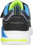 Skechers S Lights Tri-namics Klittenband Sneaker Jongens Zwart Grijs Blauw - Thumbnail 8