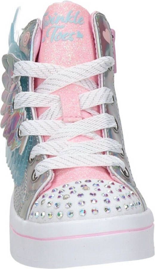 Skechers Twinkle Toes hoge sneakers met lichtjes zilver Imitatieleer 28 Schoenen