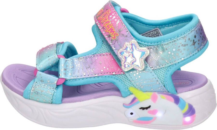 Skechers Unicorn Dreams sandalen blauw roze Meisjes Textiel Dierenprint 30 - Foto 15